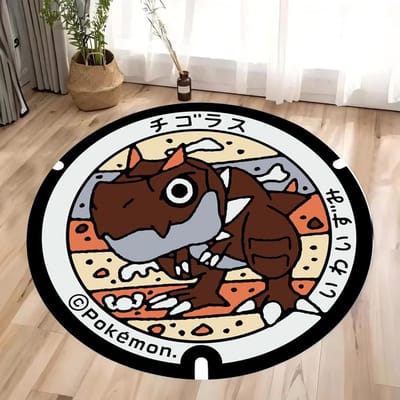Cartoon Anime Pokémon Bedrukte Ronde Vloerkleed voor Kinderkamer Woonkamer Decoratie Antislip Vloermat Slaapkamer Ronde Vloerkleed 40X40CM