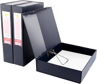 ByShane - 3-pack archiefdozen A4 met sluitveer - opbergdozen voor ordners - documentenbox voor kantoor en school - zwart