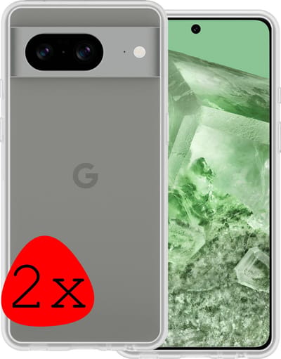 Hoesje 2 Stuks - Geschikt voor Google Pixel 8 - Sterk & Shockproof - Case Siliconen - Back Cover - Telefoon Hoes - Transparant