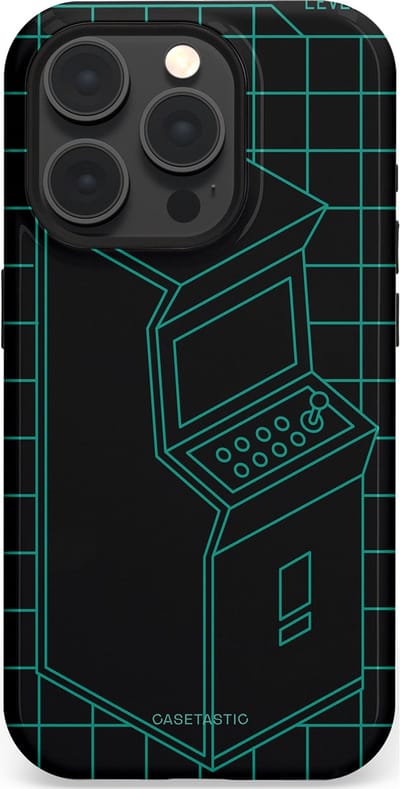Casetastic Hoesje Geschikt voor Apple iPhone 15 Pro Magsafe - Stijlvolle Beschermende Duo-layer Case - Retro joystick