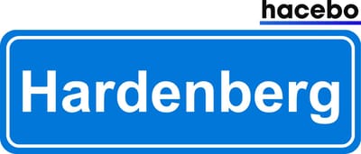 Hacebo - Plaatsnaam Sticker - 29x10 CM - Hardenberg sticker - Verkeersborden sticker - grappige cadeaus - Hardenberg
