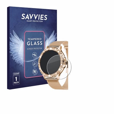 Savvies - Glas Screenprotector voor walkbee Smartwatch 1.3" (rond) - Gehard Beschermglas 9H