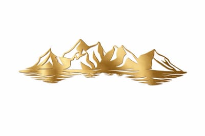 Metalen Wanddecoratie Berg – 3D Wandkunst – Goud – 94 x 27 cm
