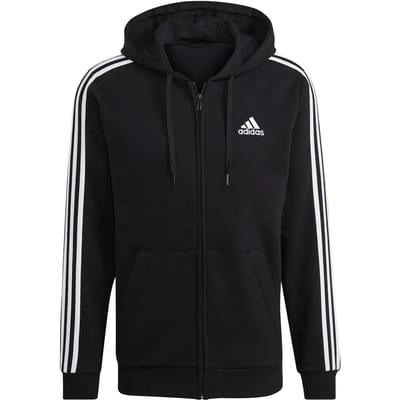 Adidas Sportswear Essentials Fleece 3-Stripes Ritshoodie - Heren - Zwart
