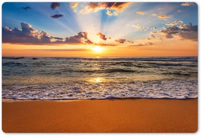 Placemats 45x30 cm - Placemat kunststof - 1 stuk - Strand - Zonsondergang - Zee - Wolken - Horizon - Borden onderleggers - Decoratie voor op tafel - Keuken tafeldecoratie accessoires - Vinyl onderlegger - Tafelversiering