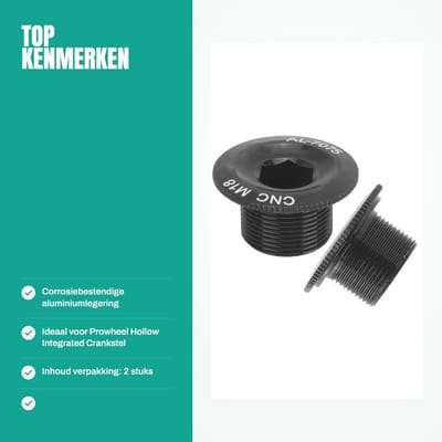 Dailygoods- Crankarmbouten 2 stuks - Aluminium - Corrosiebestendig - Fiets Onderdelen - Pedaaldoppen - Professionele Bevestiging - Fietsonderdelen
