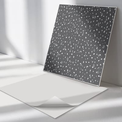 Wallfluent Vinyl Tegels - Patroon met Kleine Stippen Vinyl Vloer Tegels - 30 cm x 30 cm - Grijs PVC Tegels - Verpakking van 9 stuks - Vierkant PVC Tegels - Texturen Plaktegels - Zelfklevende Vinyl Tegels - Plaktegels Keuken en Badkamer