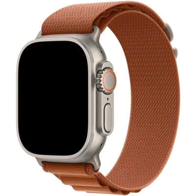 2+1 | Apple Watch Bandje Alpine - Nylon - Terra Cotta - Zilver