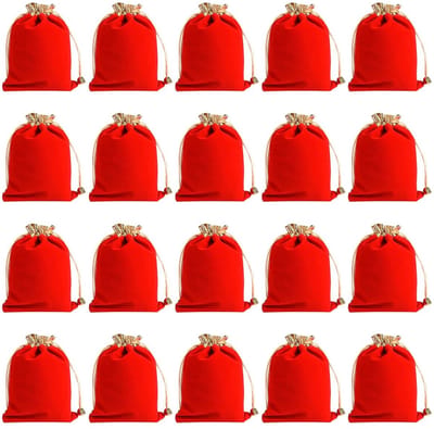 Dailygoods- Cadeautas 20 Stuks Fluweel - Geschenktas - Snoepverpakking - Trekkoord - Huwelijksgunsten - 10 x 15 cm - Elegant en Lichtgewicht - Geschenkzakje