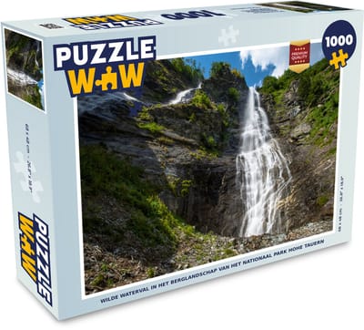 Puzzel Wilde waterval in het berglandschap van het Nationaal park Hohe Tauern - Legpuzzel - Puzzel 1000 stukjes volwassenen
