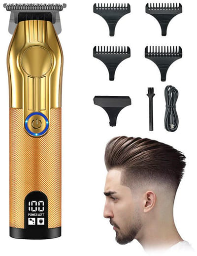 KZQ Draadloze elektrische haartrimmer voor mannen - Verguld messenset - Geschikt voor haarstyling en baardtrimmen - Professioneel en krachtig