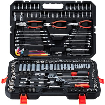 Dopsleutelset - Ratelsleutelset 314-delig - Aandrijving 6,35/9,53/12,7 mm - Omkeerbare Ratel - Met Koffer - Voor Reparaties & Doe-het-zelf