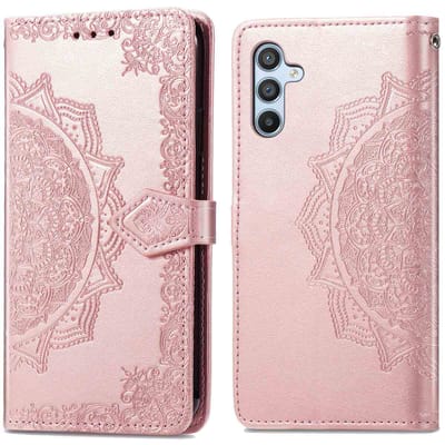 imoshion Hoesje - Geschikt voor Samsung Galaxy A34 (5G) - Mandala Bookcase - Rosé Goud