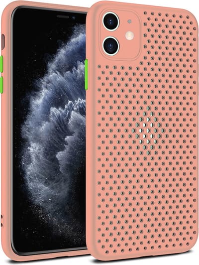 Smartphonica iPhone 11 siliconen hoesje met gaatjes - Zalm geschikt voor iPhone 11