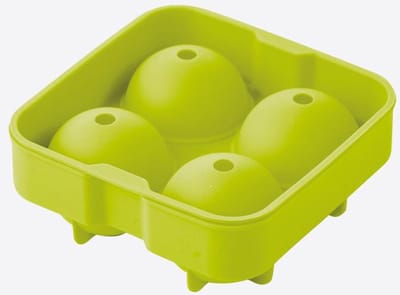 point-virgule -Silicone ijsballenvorm voor 4 ijsballen - groen - Ø 4,5cm