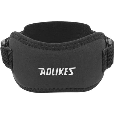 Aolikes 1 Stuk Kniebrace Verstelbare Band voor Pijnverlichting Ondersteuning Hardlopen Wandelen Basketbal Springers zwart