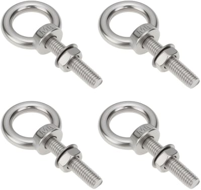 Dailygoods - Roestvrijstalen Oogbouten en Ringen Set voor Aanhangwagens