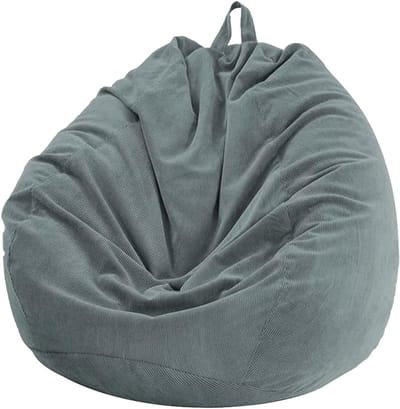 Peer Zitzak - Corduroy Peren Fauteuil zonder Vulling voor Buiten en Binnen Ontspanning - Loungestoel - Slaapkamer Kussen - Antraciet - 100x120cm