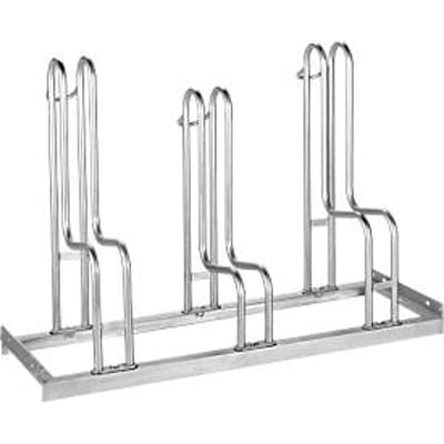 Fietsenrek, 1-zijdig, voor banden tot B 55 mm, B 1050 x D 1850 x H 740 mm, staal thermisch verzinkt, 3 parkeerplekken, ongemonteerd
