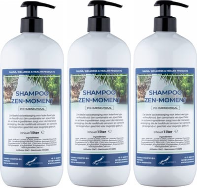 Shampoo Zen Moment - 1 liter - 3 Stuks - met pompen - Voordeelverpakking - Haarverzorging