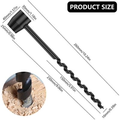 Bushcraft Handboor Koolstofstaal Handmatige Vijzelboor Draagbare Handmatige Overlevingsboor Zelf-Tappend Overlevings Houtpons Gereedschap