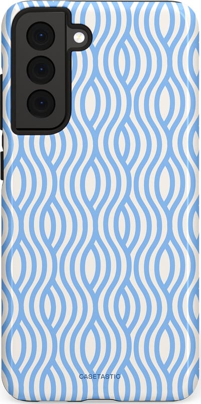Casetastic Hoesje Geschikt voor Samsung S21 FE - Stijlvolle Beschermende Duo-layer Case - Zeegolf Patroon