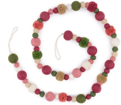 Sjaal met Verhaal vilten guilande/ Felt Garland Viltballetjes Pompoms Mistletoe Dreams
