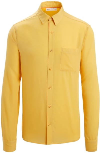 Icebreaker Steveston Merino Long Sleeve Shirt Heren Geel – Merinowollen Outdoor Shirt