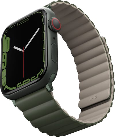 Uniq Revix dubbelzijdig bandje voor de Apple Watch | 44/45/46/49 mm - Pine (Green/Taupe)