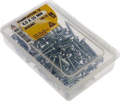 Deltafix spaanplaatschroef cilinderkop / kruiskop verzinkt 4.0 x 25 mm 100 st.