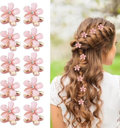 Kleine Haarspelden - Bloem Klemmen - Haar Stijlen - Bloemen Decoratie - 10 stuks - Roze