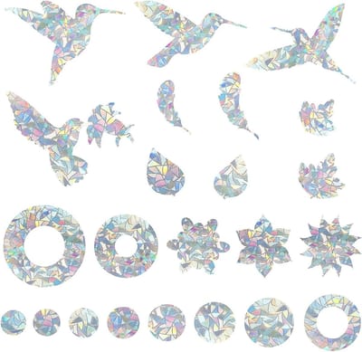 46PCS Anti Vogel Strijd Raamstickers, Bescherming tegen Vogelbotsingen, Veiligheid voor Vogels, Hummingbird Raamdecoratie en Vogelpreventie