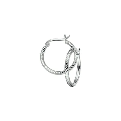 Glams oorringen gediamanteerd - 20 mm - Zilver