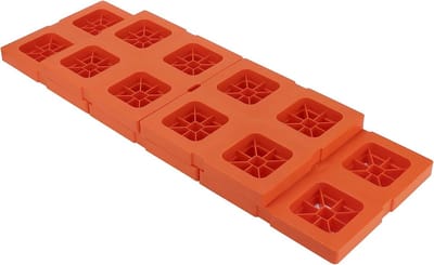 Nivelleerblokken Set - Oprijplaten Caravan - Reizen Kamperen - Antislip Ondergrond - 5 Stuks - Oranje