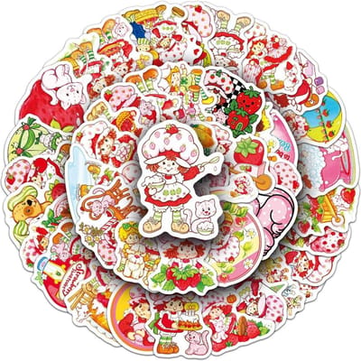 50 stuks Strawberryshortcake Graffiti Stickers Koffer Waterbeker Schrijfwaren Mobiele Telefoon Laptop Koelkast Decoratie Diy Stickers red