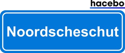 Hacebo - Plaatsnaam Sticker - 29x10 CM - Noordscheschut sticker - Verkeersborden sticker - grappige cadeaus - Noordscheschut