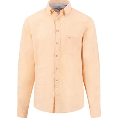 Fynch-Hatton Overhemd Premium Solid Linnen Button-Down Tangerine / male
