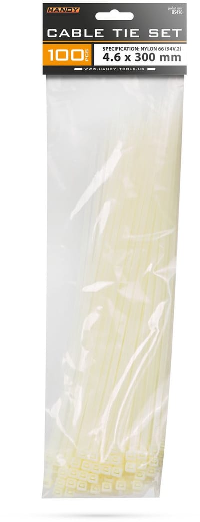 100x Kabelbinders Transparant 300 X 4,6 Mm – Nylon 66 Zelfsluitende Cable Ties – Sterke Tie Wraps Voor Kabelbundeling En Montage – Transparante Kabelbandjes Voor Installatie En Elektronica – 100 Stuks Per Verpakking [05420]