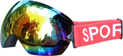 Livano Skibril - Dames - Heren - Ski Zonnebril - Winddicht - UV-Bescherming - Ski - Wintersport - Ski Gadgets - Rood