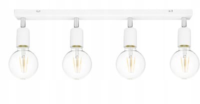 Verstelbare Plafondlamp Loft 4x E27 - Wit Metaal