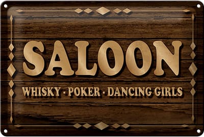 Blechschild Spruch 12x18 cm Saloon – Whiskey Poker Schild