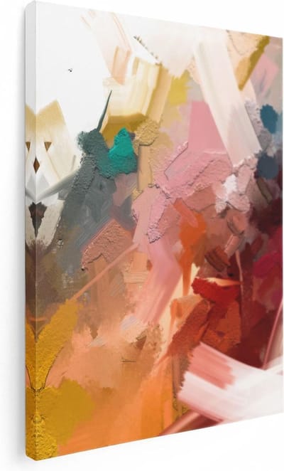Artaza Canvas Schilderij Abstracte Kunst - 30x40 cm - Klein - Muurdecoratie Woonkamer - Wanddecoratie Modern - Kamer Accessoires