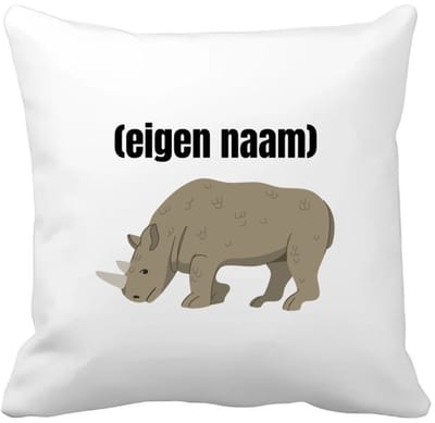 Akyol - neushoorn met eigen naam Kussen hoes - Neushoorn - neushoorn liefhebbers - iemand die houdt van neushoorns - verjaardag - cadeau - kado - 40 bij 40 cm