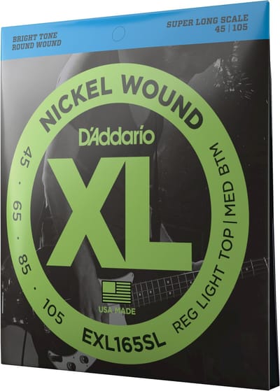 D'Addario EXL165SL Nickel Wound Bass Guitar Strings, Custom Light, 45-105, Super Long Scale