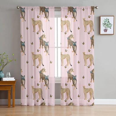 Leuke Dieren Thema Vogel Op Draad Tule Gordijnen voor Woonkamer Keuken Slaapkamer Pure Tule voor Cafe Hotel Modern Home Decor 135W x 114H(cm)