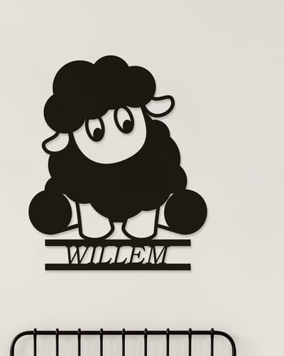Wanddecoratie kinderen | Schaap - L (50x60cm)