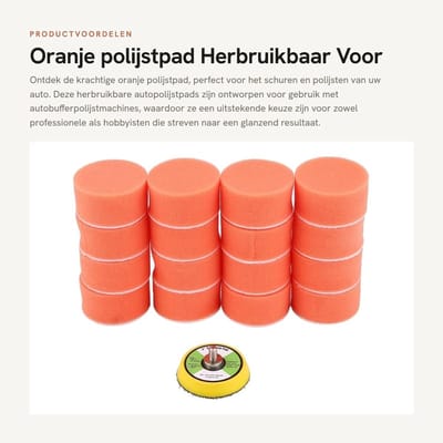 Dailygoods- Polijstpad Herbruikbaar - Polijstpads - Autopolijstpads - Schuren - Autobufferpolijstmachines - Hoogwaardige kwaliteit - Schuurpad