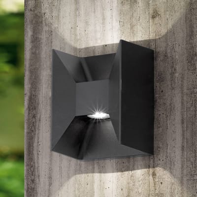EGLO LED buiten wandlamp Morino, zwart, hoogte 18 cm, metaal