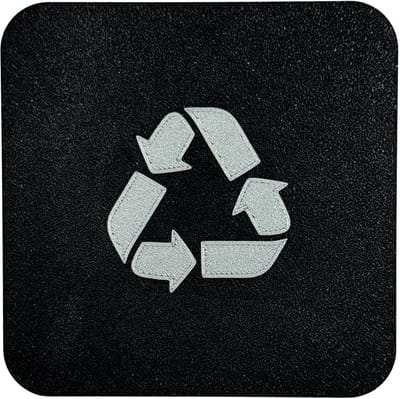 Recycle bordjes 2x | 10 cm vierkant 2 mm dik | Zwart Zilver | Bio plastic
