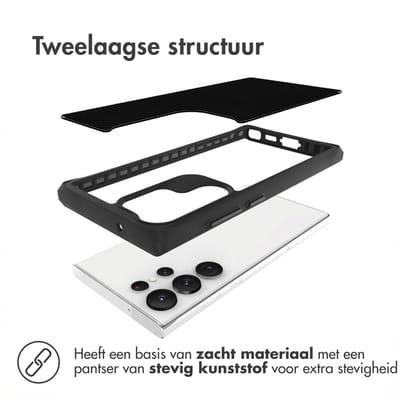 imoshion Hoesje - Geschikt voor Samsung Galaxy S23 Ultra - Hybrid Carbon Case - Zwart